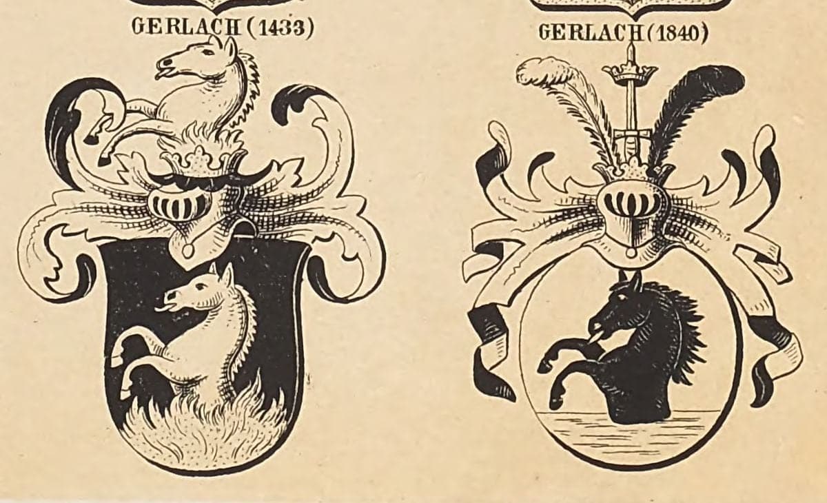 The two von Gerlach arms side by side on plate 183 of Siebmacher